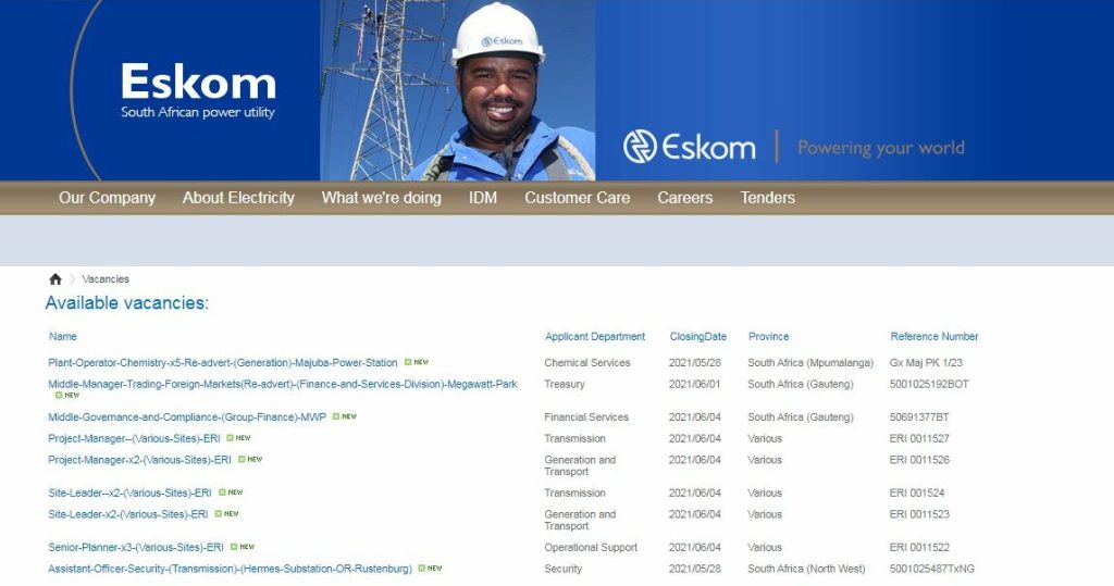 x15 Plant Operator Learnerships at Eskom | Govnet